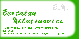 bertalan milutinovics business card